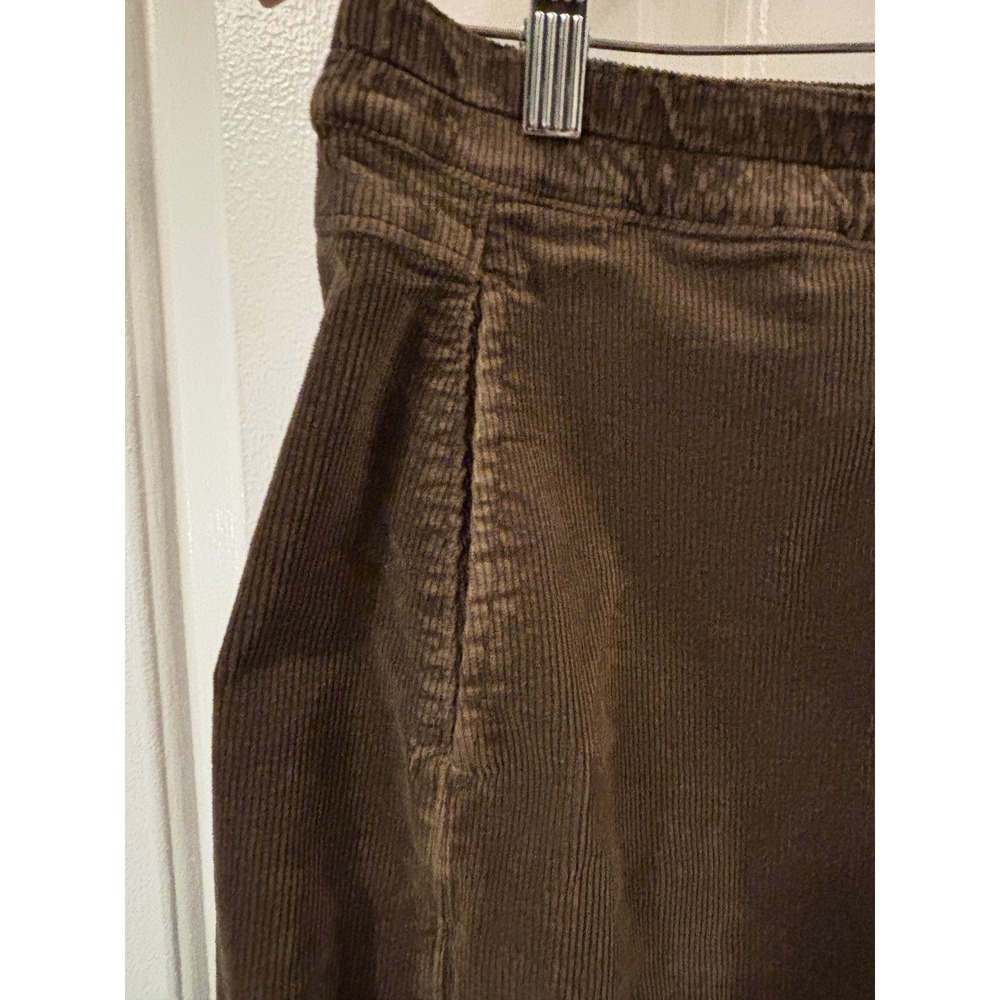 Pilcro Anthropologie Brown Corduroy Wide Leg Elastic Waist Chocolate Trousers M - Picture 3 of 12